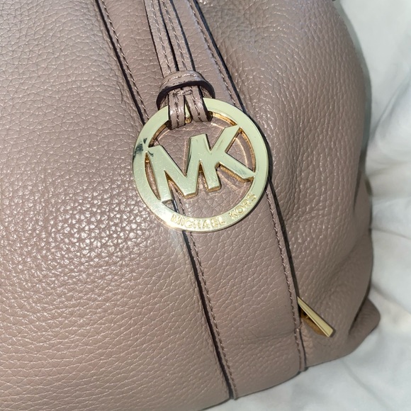 Michael Kors‎ Naomi Taupe Leather Satchel with Braided Handle - Picture 2 of 8